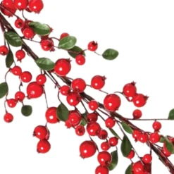 Regency Red Mixed Berry Leaf Garland, 48"