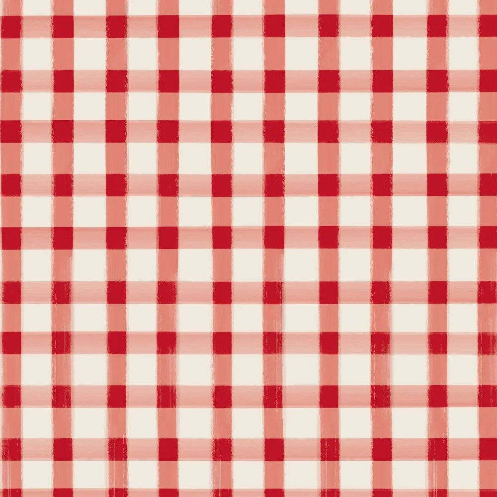 Hester & Cook Red Painted Check Cocktail Napkin Set