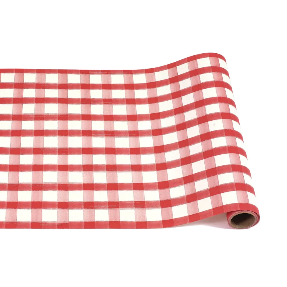 Hester & Cook Red Painted Check Runner