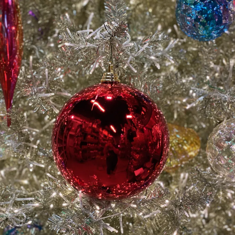 Farrisilk Red Shiny Ball Ornament, 4"