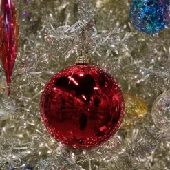 Farrisilk Red Shiny Ball Ornament, 8"