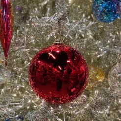 Farrisilk Red Shiny Ball Ornament, 6"