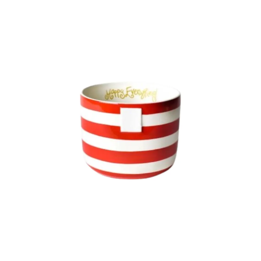 Happy Everything Red Stripe Big Bowl by !
