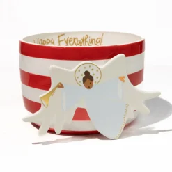 Happy Everything Red Stripe Big Bowl by !