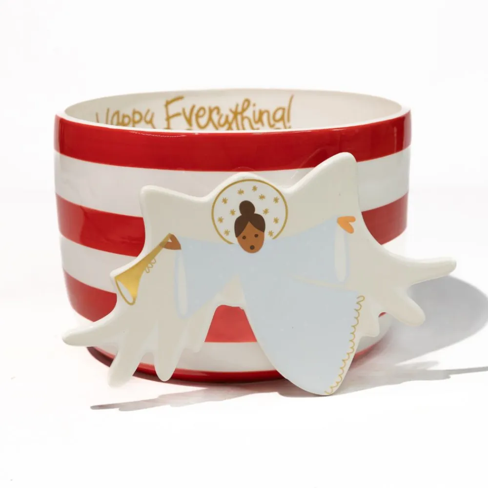 Happy Everything Red Stripe Big Bowl by !