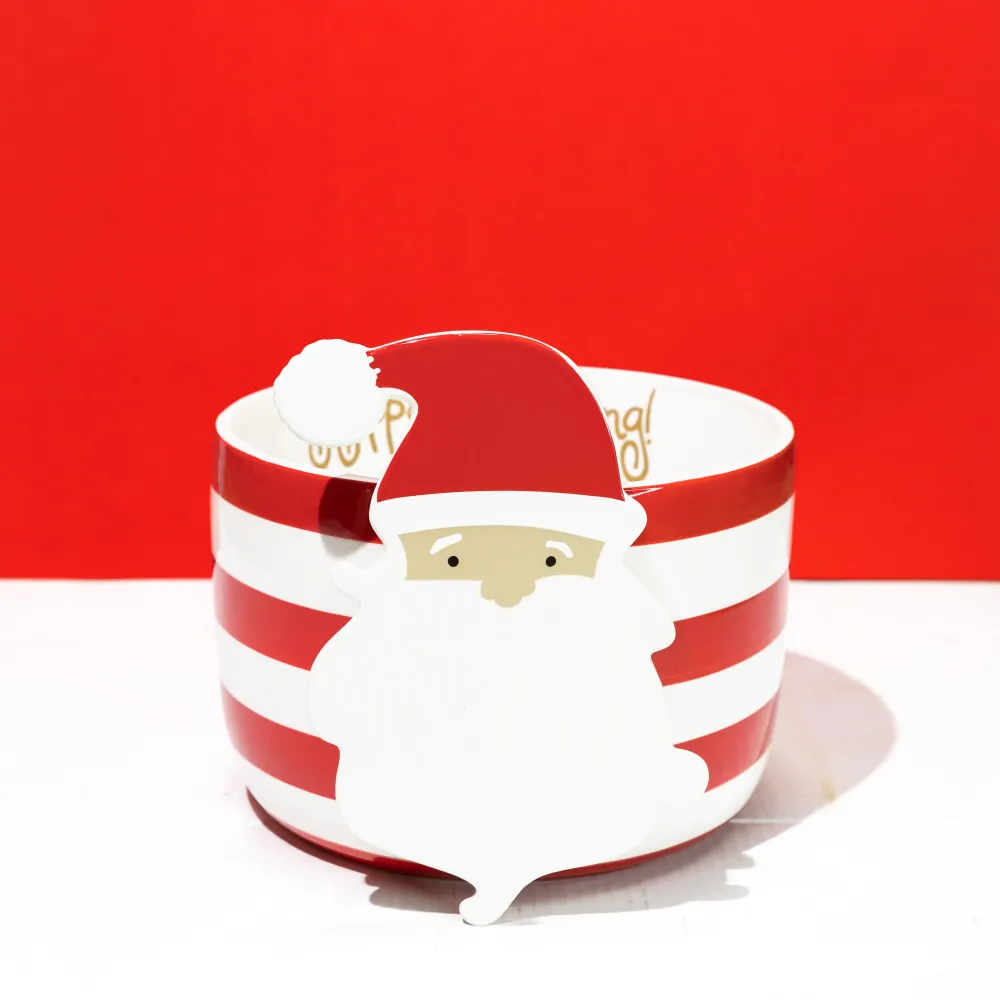 Happy Everything Red Stripe Big Bowl by !