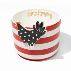 Happy Everything Red Stripe Mini Bowl by !