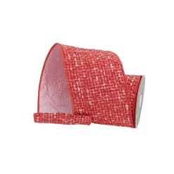 Farrisilk Red Valentine's Tweed Ribbon, 4" X 5YD