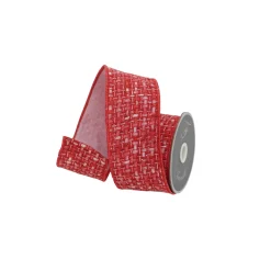 Farrisilk Red Valentine's Tweed Ribbon, 2.5" X 5YD
