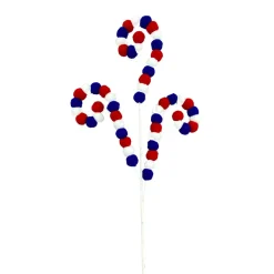 Liberty Floral Red, White, and Blue Felt Ball Curly Spray