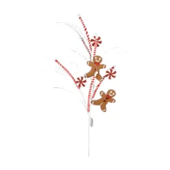 Direct Export Co. Red, White, and Brown Gingerbread Grass Spray