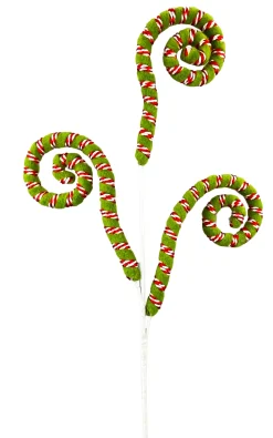 Liberty Floral Red, White, and Green Spiral Curly Spray
