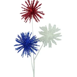 Liberty Floral Red, White, Blue Glitter Pom Spray