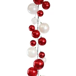 Farrisilk Red & White Candy Apple Finish Ball Garland, 10'