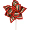 Regency Red with Stripes Poinsettia Stem