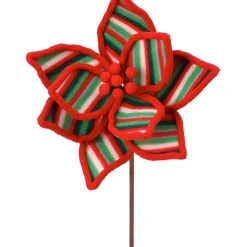 Regency Red with Stripes Poinsettia Stem