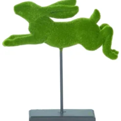 Transpac Resin Flocked Jumping Bunny