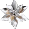 Regency Retro Silver Jingle Bell Poinsettia Stem