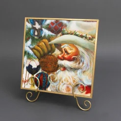 Farrisilk Rhinestone Santa by Celia Meadors