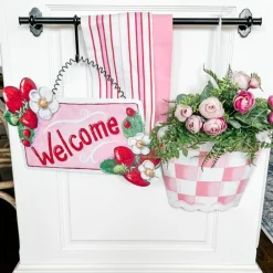 The Round Top Collection Ric Rac Pocket, Pink and White