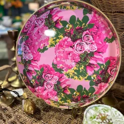 8 Oak Lane Rose Garden Round Tray