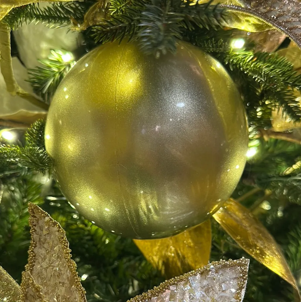 Farrisilk Rose Gold Candy Apple Ball Ornament, 4"