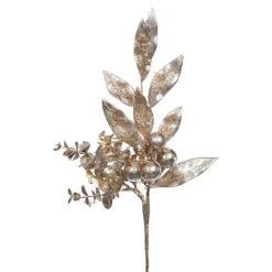 Mark Roberts Rose Gold Glittered Leaf Spray, 16"