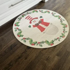 The Round Top Collection Round Joyful Snowman Mat