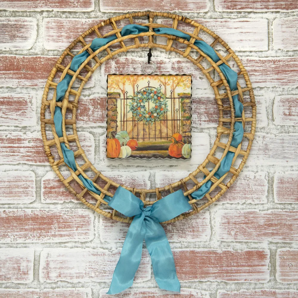 The Round Top Collection Round Wicker Wreath Display