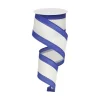 Craig Bachman Royal & White Satin Ribbon, 2.5" X 10YD
