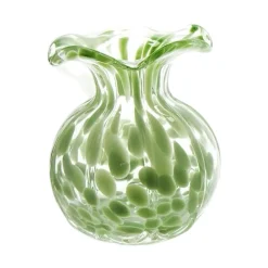 Two's Company Ruffled Edge Spotted Vase