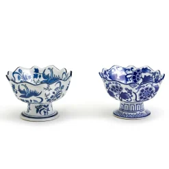 Two's Company Scalloped Edge Footed Bowl