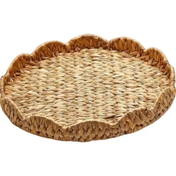 Two's Company Scalloped Edge Round Tray