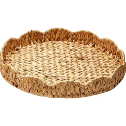 Two's Company Scalloped Edge Round Tray