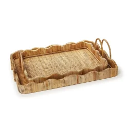 Two's Company Scalloped Edge Tray with Handles