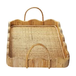 Two's Company Scalloped Edge Tray with Handles