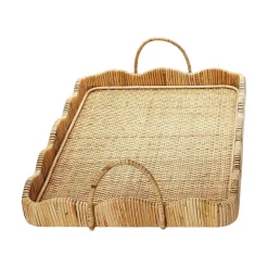 Two's Company Scalloped Edge Tray with Handles