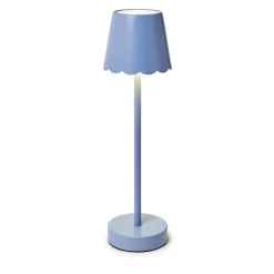 Two's Company Scalloped Table Lamp, Blue