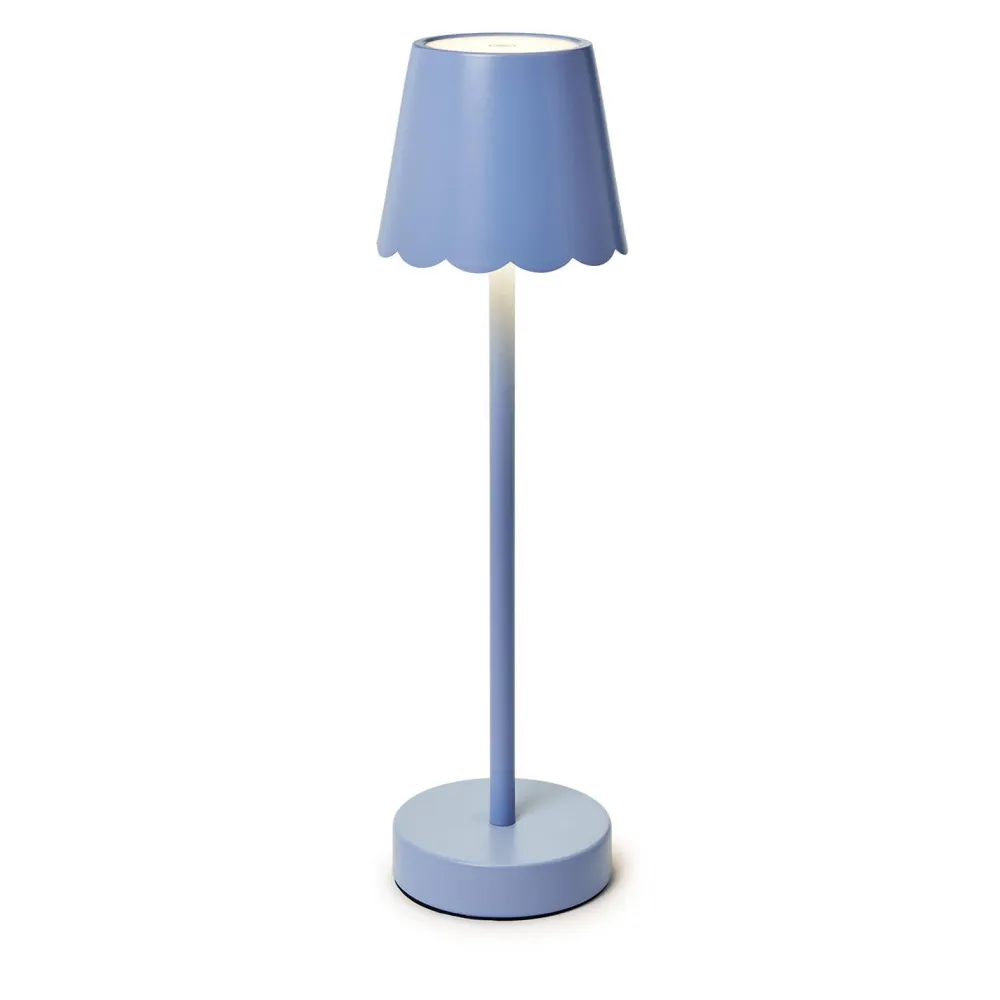 Two's Company Scalloped Table Lamp, Blue