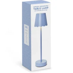 Two's Company Scalloped Table Lamp, Blue
