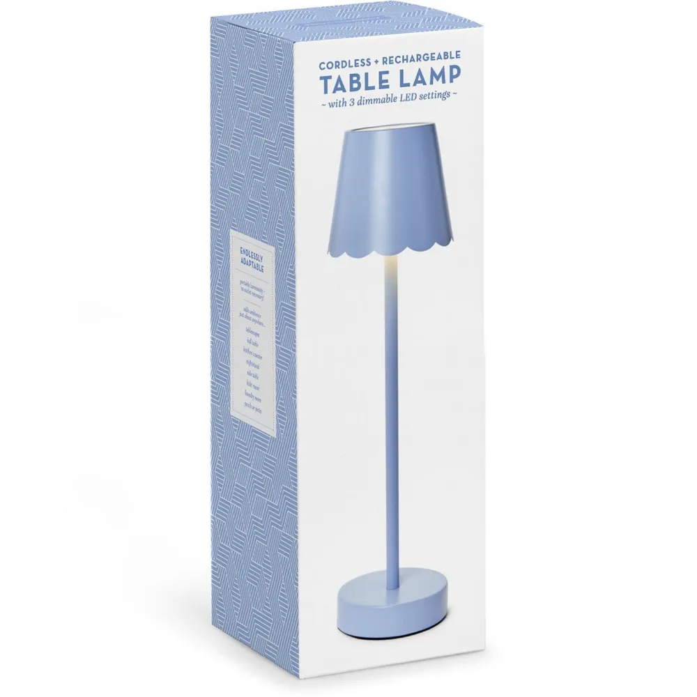 Two's Company Scalloped Table Lamp, Blue