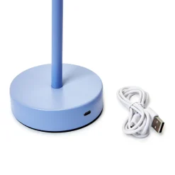 Two's Company Scalloped Table Lamp, Blue