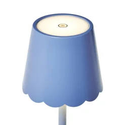 Two's Company Scalloped Table Lamp, Blue