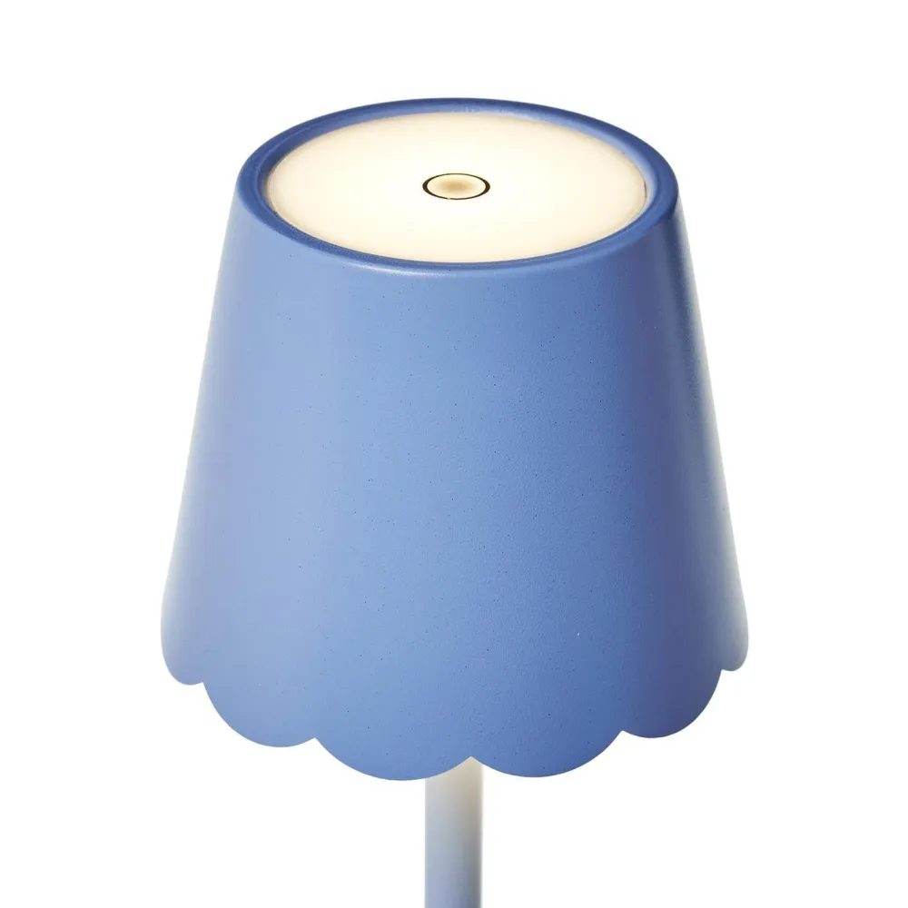 Two's Company Scalloped Table Lamp, Blue