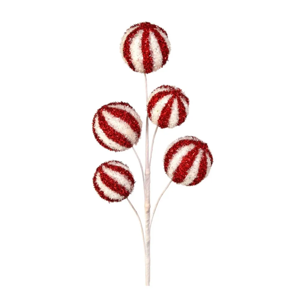 Regency Sequin Sparkle Red and White Ball Pick