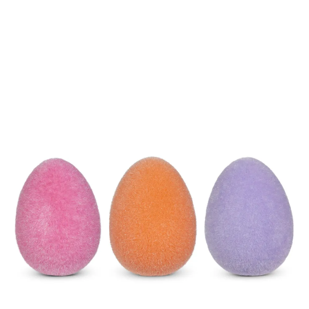 RAZ Sherbet Flocked Egg, Small