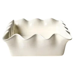 Coton Colors Signature White Ruffle Casserole Dish