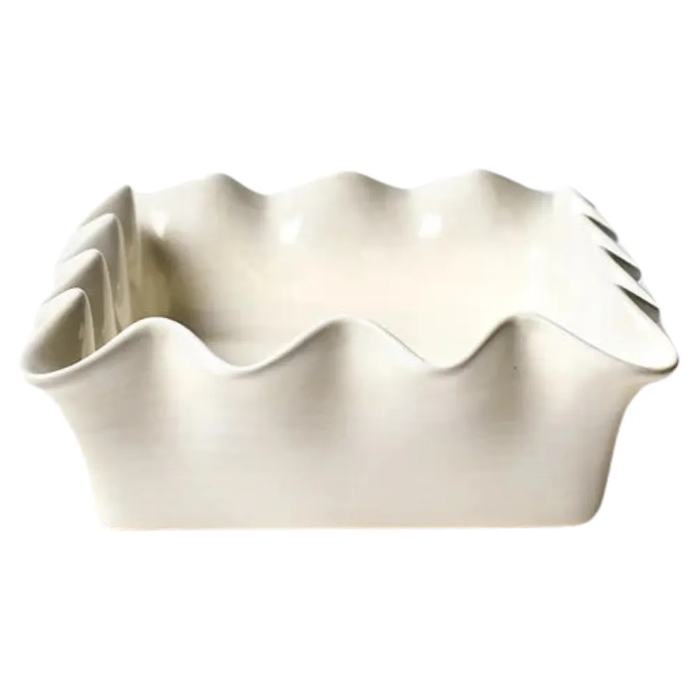 Coton Colors Signature White Ruffle Casserole Dish