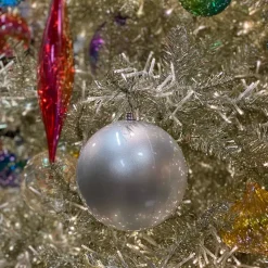 Farrisilk Silver Candy Apple Ball Ornament, 4