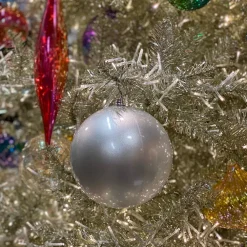 Farrisilk Silver Candy Apple Ball Ornament, 6"